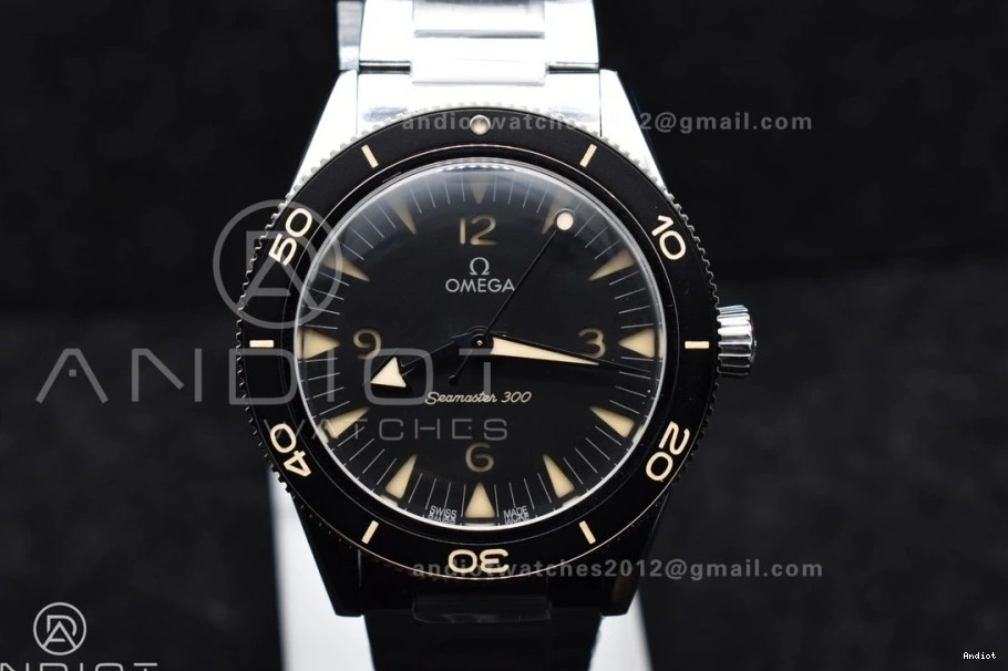 Edition Black 1:1 Clone Best on 300 VSF A8912 Seamaster Heritage Bracelet Dial SS Super 0208